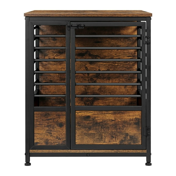 Oumilen Small Dog Crate Cage Living Room Side End Table, Brown