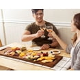 thumbnail image 5 of Large Acacia Serving Board with Handles, 36 x 12 Inch Rectangular Charcuterie Platter, Natural Wood Server for Meat, Cheese Board, and Party Appetizers, Extra Long 3ft, 5 of 5