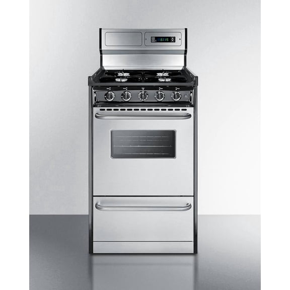 20" Wide Gas Range, Open Burners