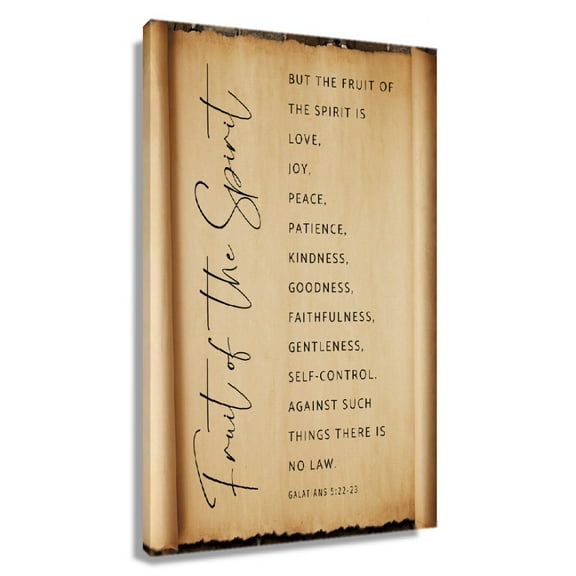 Galatians 5 22-23 Wall Art Bible Verse Poster Canvas Decor For Kitchen Artwork Decoration For Living Room Unframed 12×18 in
