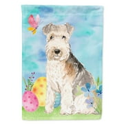 Carolines Treasures CK1910GF Easter Eggs Lakeland Terrier Flag Garden Size Small multicolor