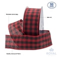 thumbnail image 4 of Cinta navideña a cuadros con diseño de búfalo de Royal Imports, 2,5 cm, 4 of 7