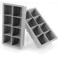 thumbnail image 6 of Ticent Ice Cube Tray Large Ice Cube Mold (Pack of 2) - Flexible 8 Cavity Silicone Ice Cube Maker - Square Ice Molds for Whiskey & Cocktails, Grey, 6 of 6