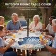 thumbnail image 3 of Round Outdoor Tablecloth with Umbrella Hole and Zipper, Navy Blue Shell Coastal Tablecloth with Elastic Waterproof, Starfish Coral Summer Beach Ocean Patio Table Covers for 36" - 44" Pool Tables, 3 of 9