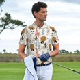 thumbnail image 6 of Balery Hand Drawn Animals Printed Men’s Short Sleeve Polo Shirt, Midweight Men's Shirt,Golf Polo shirts -X-Large, 6 of 9