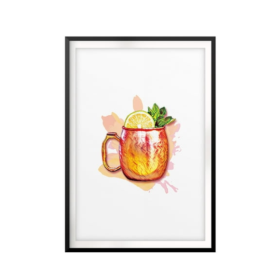 Designs ByLITA Moscow Mule 5 x 7 UNFRAMED Print Drinking Wall Art