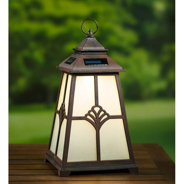Plow & Hearth Solar Lotus Lantern Outdoor LED Light