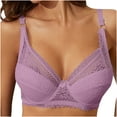 thumbnail image 3 of Tbopshirt Lace Bras for Women Plus Size,Women Bras Embroidered Glossy Comfortable Breathable Bra Underwear With Rims, 3 of 7