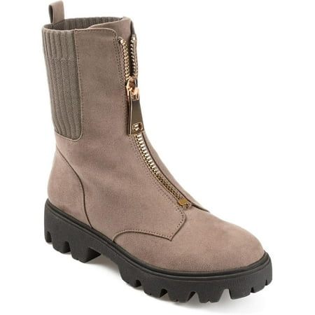 

Journee Collection Womens Estee Faux Suede Front Zip Chelsea Boots