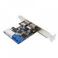 thumbnail image 6 of Hazel Tech New USB 3.0 PCI-E Expansion Card Adapter External 2 Port USB3.0 Hub Internal 19 Pin Header PCIE Card 4 Pin IDE Power Connector, 6 of 6