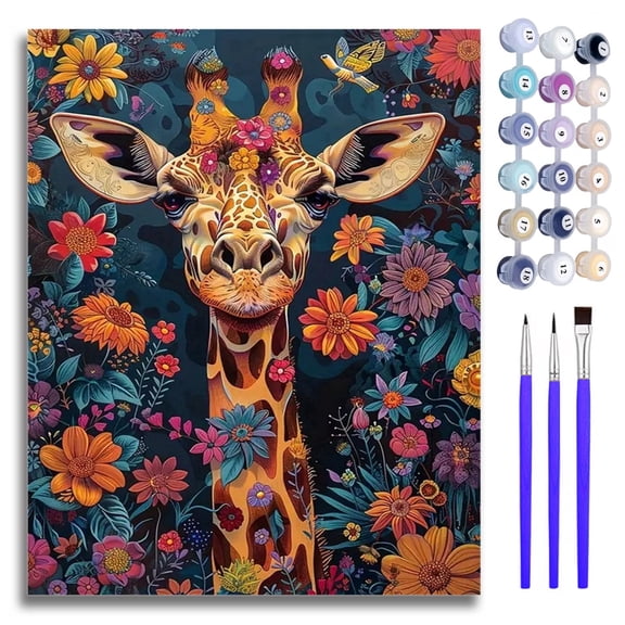 Mosaflare Giraffe Paint by Numbers Kit for Adults and Beginners,DIY Craft Art 16"x20" Canvas