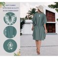 thumbnail image 6 of HAPPY BAY Women's Vacation Dresses Swimsuit Summer Cover Ups Mini Casual Beachwear Caftan Short Sleeve Tunic Dress for Women 2X-3X Porpoise, Paisley, 6 of 6