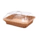 thumbnail image 2 of Cesta de pan, soporte de cesta de mimbre de imitación, cesta para servir alimentos a prueba de polvo, cesta de frutas tejida a mano para escritorio, medio, 2 of 8