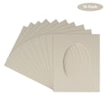 thumbnail image 2 of Taupe Acid Free 6x7.5 Oval Picture Frame Mat with White Core Bevel Cut for 3x5 Pictures - Fits, 2 of 3