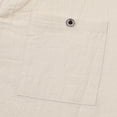 thumbnail image 7 of Men Henley Shirt Solid Color Cotton Linen Short Sleeve T-Shirts Band Collar Beach Vacation Pullover, 7 of 7