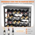 thumbnail image 4 of Botellero VEVOR modular para 42 botellas, madera de bambú, color negro, 4 of 9