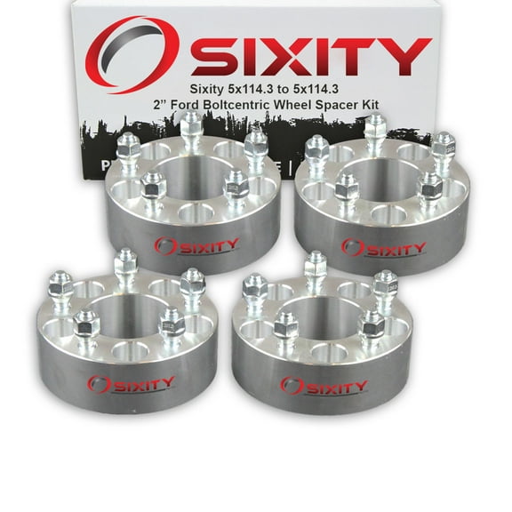 Sixity Auto 4 pc 2" 5x114.3 Wheel Spacers compatible with Ford Taurus Escape Fusion M12x1.5mm 1.25in Studs Lugs