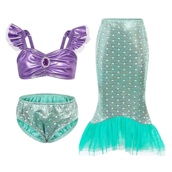 Jamsmile Toddler Girls Dress With Fishtail Performance Sequin Dress Summer Little Girls Beach Fishtail Dress