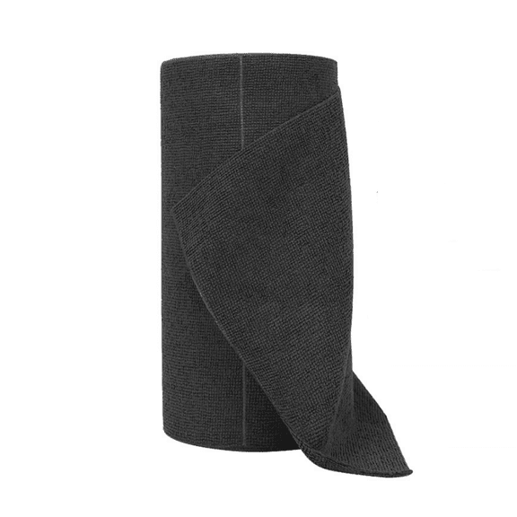 PURJKPU Tear-Away Microfiber Cleaning Towel Roll, 9.84×9.84in, Black, 20-Sheet, Lint-Free for Kitchen & Car