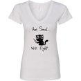 thumbnail image 3 of Inktastic Am Smol Will Fight Women's V-Neck T-Shirt, 3 of 5