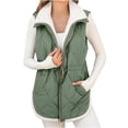 thumbnail image 2 of iOPQO Puffer Vest Women Quilted Jacket Womens Vests Lightweight Fleece Vest for Women Casual Outerwear Puffy Jackets Women Winter Coats for Women Light Green XXL, 2 of 9