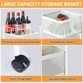 thumbnail image 4 of 5 Rotating Kitchen Storage Rack, Rolling Storage Cart with Metal Mesh Baskets, Lockable Wheels, Top Handle, Fruit & Veggie Cart for Pantry/Bathroom, 4 of 6