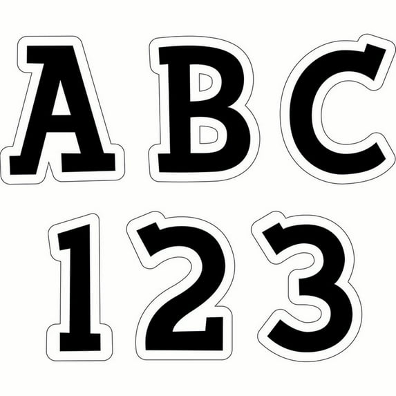 Fancy Black Uppercase 2 Letter Stickers