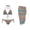 Brown Print, variant on 3 Piece Bikini Sets for Women Candy Ice Cream Print Halter Triangle Swimsuit with Matching Chiffon Swimwear Skirts for Women Backless High Cut Swimwear