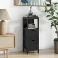 thumbnail image 4 of Moccha Small Bathroom Floor Cabinet, Freestanding Storage Cabinet with 2 Removable Drawers, Anti-Tipping Device, Modern Storage Organizer Rack Stand, Narrow Bathroom Cabinet for Small Spaces, Black, 4 of 18