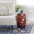 thumbnail image 2 of Powell Shawna Indoor Modern Hammered Metal Roud End Table, Copper, 2 of 7