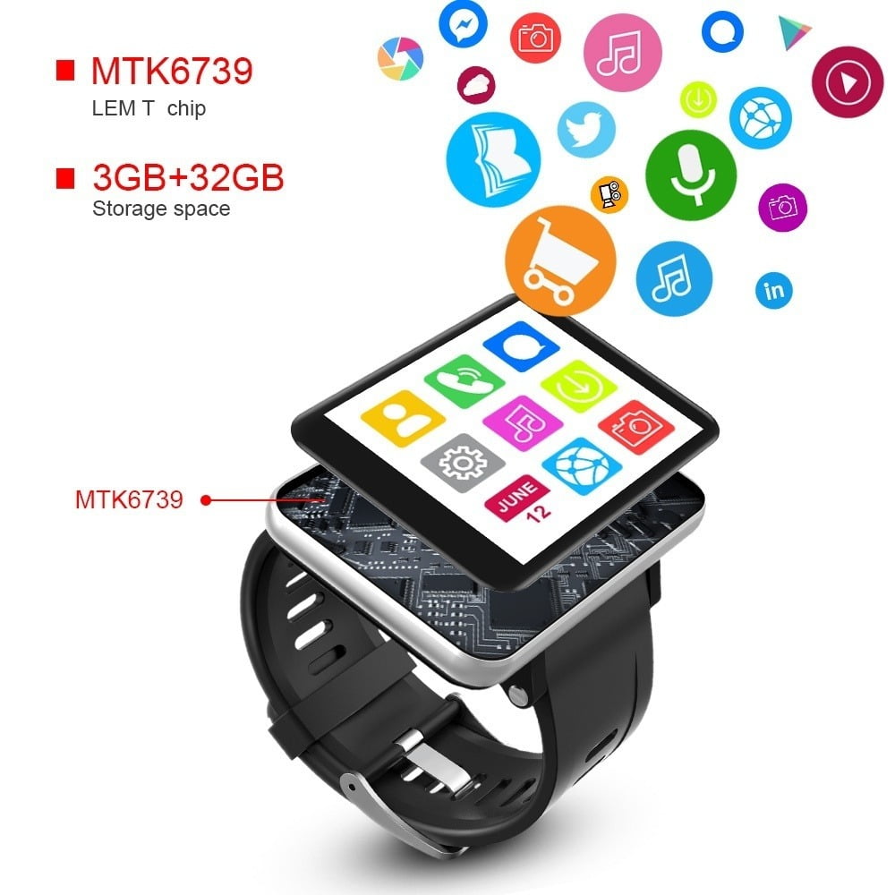 AIEK DM100 4G 2.86Inch Full Touch Screen Men Smart Watch 3GB+32GB ROM 5MP Camera WIFI Bluetooth GPS 2700mah Smartwatch For Android IOS