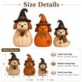 thumbnail image 7 of Fall Halloween Witch Dog Decor Set of 3, Rustic Sewing Texture Puppy Resin Figurine, Cute Non-spooky Seasonal Ornaments for Halloween Home Display, 7 of 7