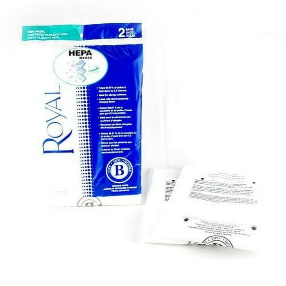 Royal Type B Upright Hepa Vacuum Cleaner Paper Bags 2 PK - AR10110, 1020998000