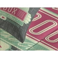 thumbnail image 4 of Ambesonne Mint Green Quilted Bedspread Set 3 Pcs, Retro 50s Music Box, Queen Size, Mint Green Hot Pink, 4 of 5