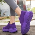 thumbnail image 2 of Domzle Womens Mens Slip on Walking Shoes Comfort Lightweight Casual Sneakers Non-Slip Breathable Work Shoes Mesh Sport Casual Fashion Running Sneakers Purple, 2 of 8