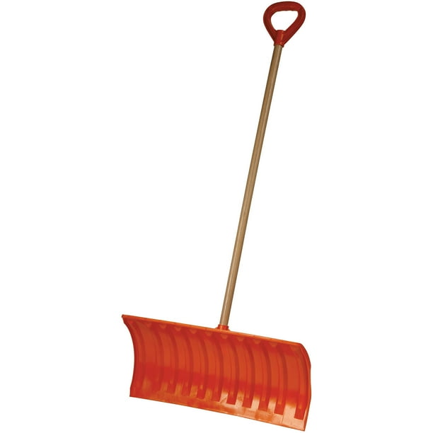 Bigfoot 25" Poly Pusher Snow Shovel with Wooden Handle