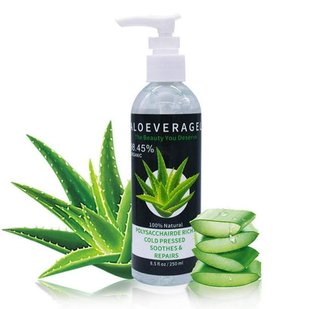 Aloe Vera Gel for Natural Skin Care,100% Organic Aloe Gel Formula for After  Sun Repair Skin,Sunburn Relief,Face, Hair, Daily Moisturizer, Aftershave  Lotion,Burn Care - 8.5 fl.oz 