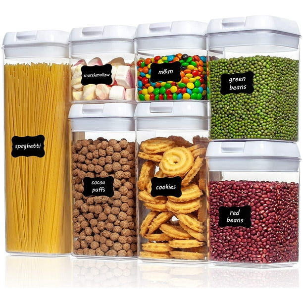 Airtight Food Storage Containers, 7 Pieces BPA Free Plastic Cereal