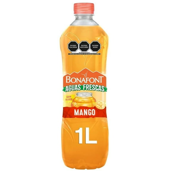 Agua saborizada Bonafont Aguas frescas Sabor mango 1 L