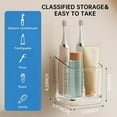 thumbnail image 2 of 3-Slot Electric Toothbrush Holder with Drip Tray, Wall Mounted or Countertop Bathroom Organizer, Detachable Clear Storage Caddy for Toothpaste & Razors, 2 of 10