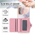 thumbnail image 6 of For Motorola Moto G Stylus 4G 2022 Marble Patterned Case with Card Holder, Back Folio Kickstand PU Leather + Soft Crystal Bumper Edge, Magnetic Clasp Back Cover,Marble #1, 6 of 6