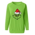 thumbnail image 2 of VOOPET Women Gr-inch Stole Christmas Funny Pullover Gr-inch Face Long Sleeve Loose Sweatshirt Raglan Tops Christmas Sweatshirt, 2 of 3