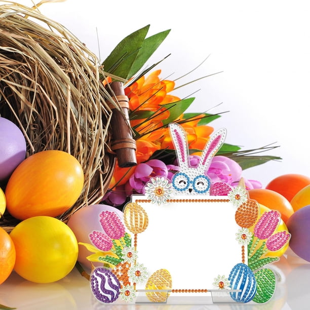 Tablero de Mensajes Conejito de Pascua Huevos Animal Trabajo Hecho a Mano Cristal Bordado Mosaico DIY Diamante 5D Arte para Decoración Adornos Escrito A Soledad pintura de diamantes