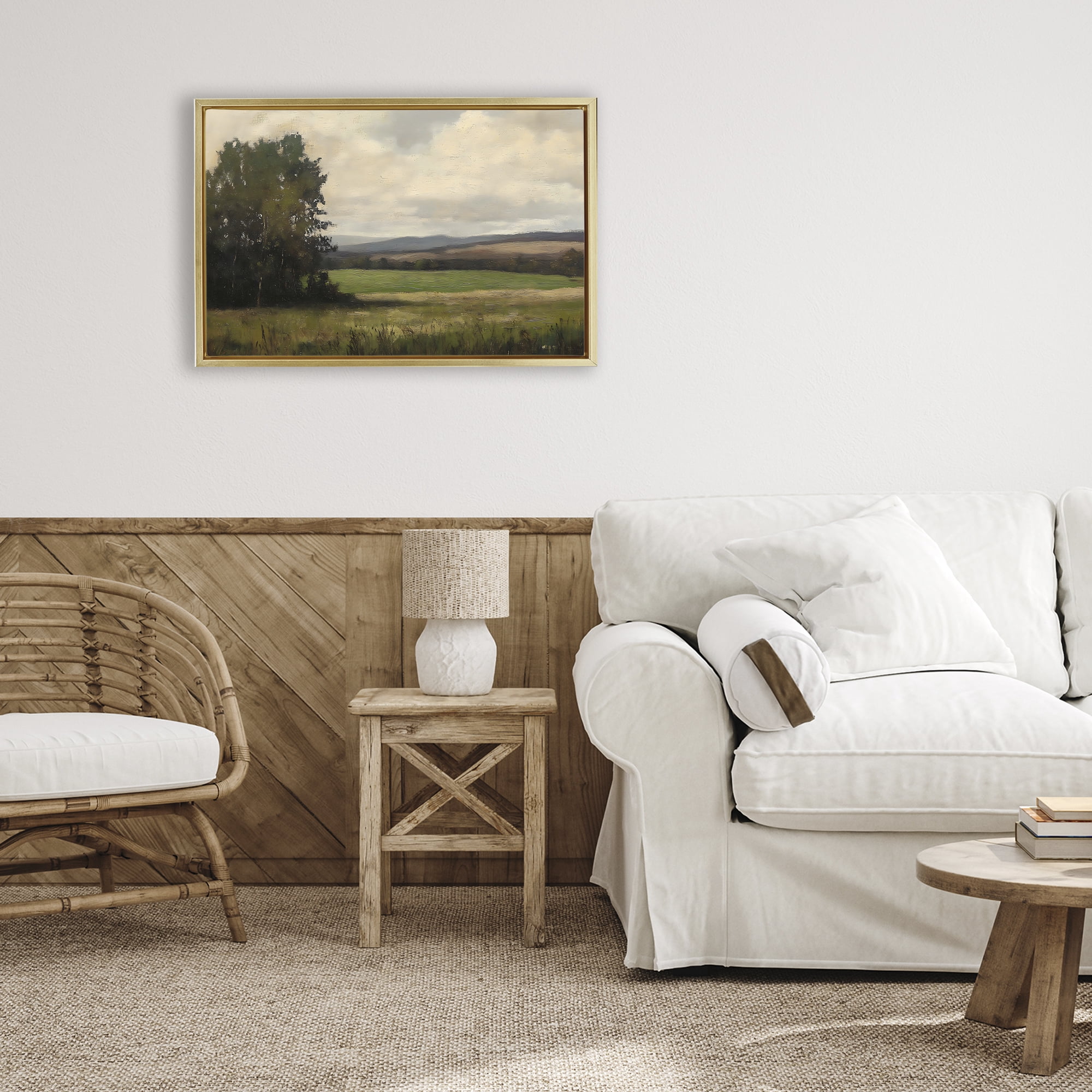 Stupell Industries Hills In The Distance Gold Framed Floater Canvas Wall Art, design by Creative Studio
