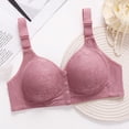 thumbnail image 4 of Xdegoge Front Closure Bra for Women Wireless Full Coverage Bralette with Elegant Floral Lace Overlay Breathable Mesh Side Smoothing Wide Straps Posture Bra for Large Bust Comfort, 4 of 9
