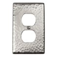 thumbnail image 1 of The Copper Factory Solide Martelé Cuivre Simple Duplex Plaque Réceptacle en Finition Nickel Satiné - CF122SN, 1 of 1