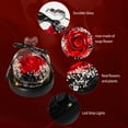thumbnail image 3 of FTCBJJA Preserved Real Rose in Beautiful Creative Heart Design Glass Dome, Everlasting Black Roses Gift, 3 of 5