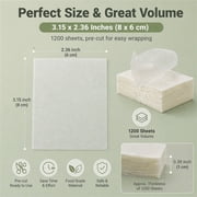 GIXUSIL 1200 Pieces Edible Paper Glutinous Rice Paper 2.3x3.1 inch Candy Wrappers Sugar Paper for Kitchen Baking Cake Nougat Chocolate Toffee (Transparent White)