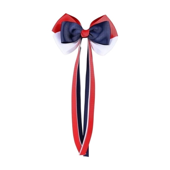 JHyouerji 4th of July Decor Bow for Wreath Red White Blue Stripe Stars Tree Topper Bows for Patriotic Independence Day Veterans Day Front Door Indoor Outdoor Decorations