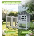 thumbnail image 3 of Aivituvin Aivituvin Rabbit Hutch Outdoor Rabbit Cage Indoor 51.6" L Waterproof Bunny Cage with Chew-Proof Ramp and Lockable Doors for Indoor Outdoor Use Grey, 3 of 10